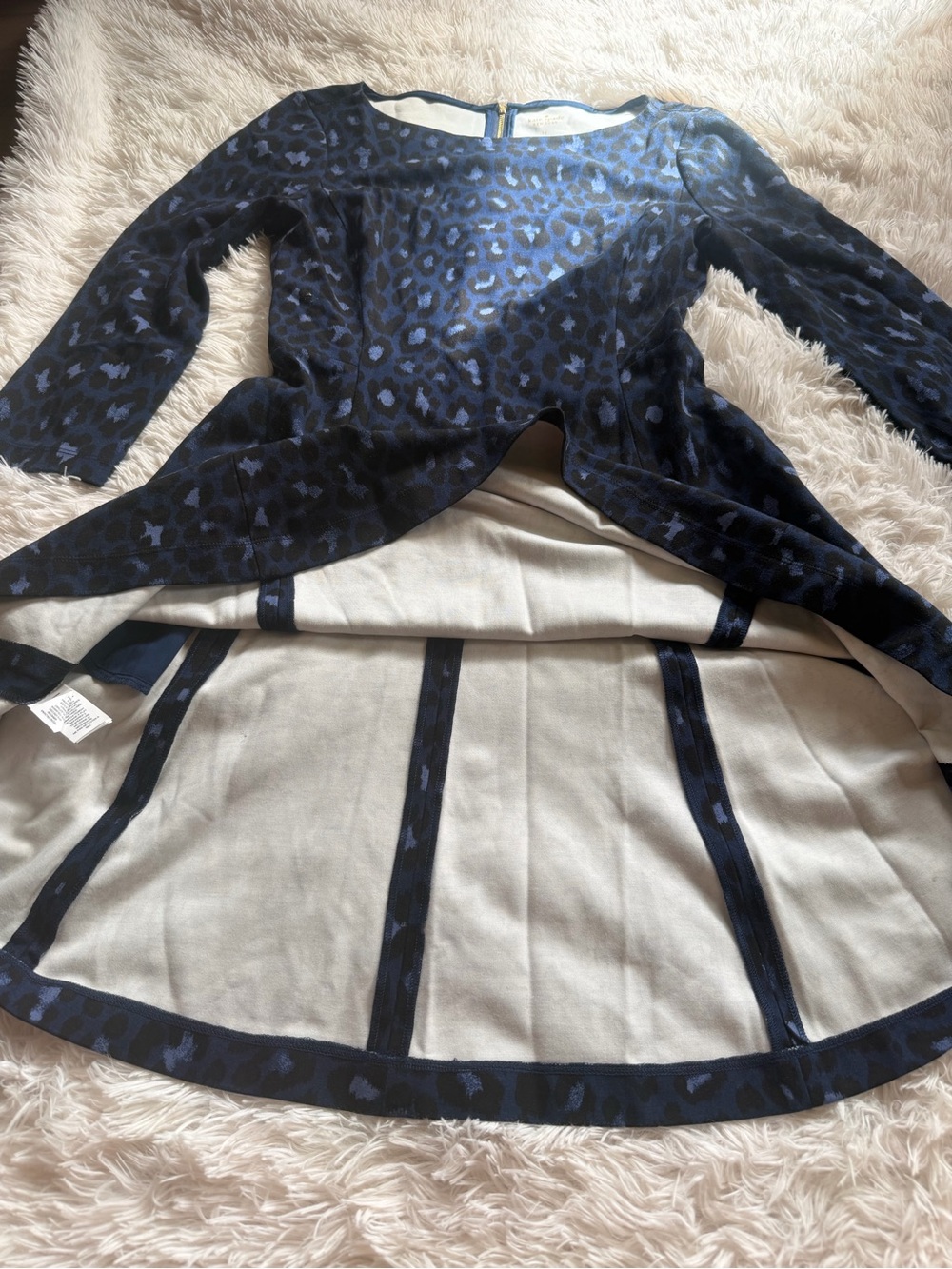kate spade Navy and Black Leopard Print Midi Dress - Picture 2 of 11